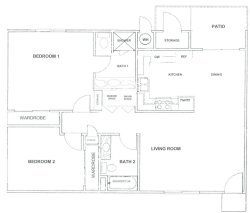 Floor Plan - 2 Bedroom - 2 Bath