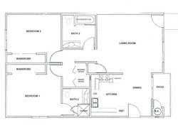 Floor Plan - 2 Bedroom - 2 Bath
