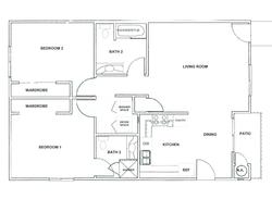 Floor Plan - 2 Bedroom - 2 Bath
