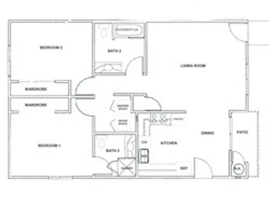 Floor Plan - 2 Bedroom - 2 Bath