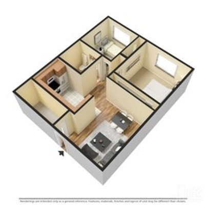 Floor Plan - 2 Bedroom - 1 Bath