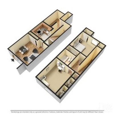 Floor Plan - 2 Bedroom - 1 Bath