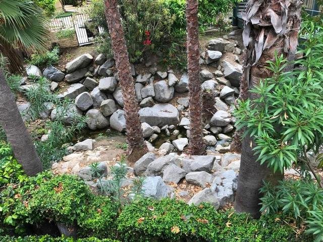 Creek Flows Through  Courtyard