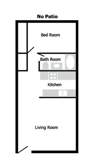 Floor Plan - 1 Bedroom - 1 Bath